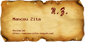 Mancsu Zita névjegykártya